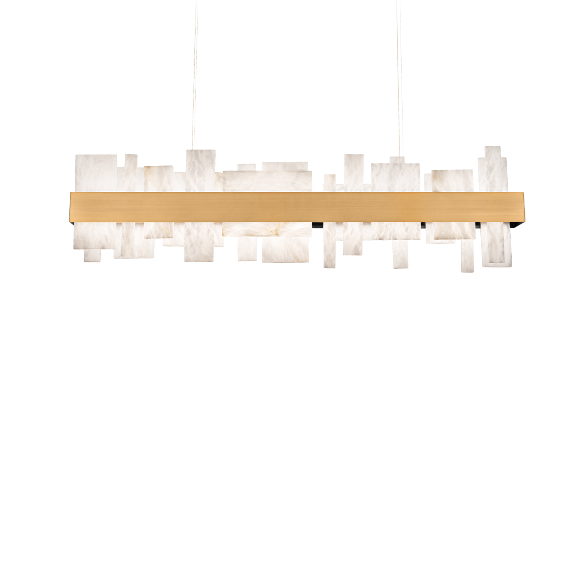 Acropolis Alabaster Pendant - Aged Brass