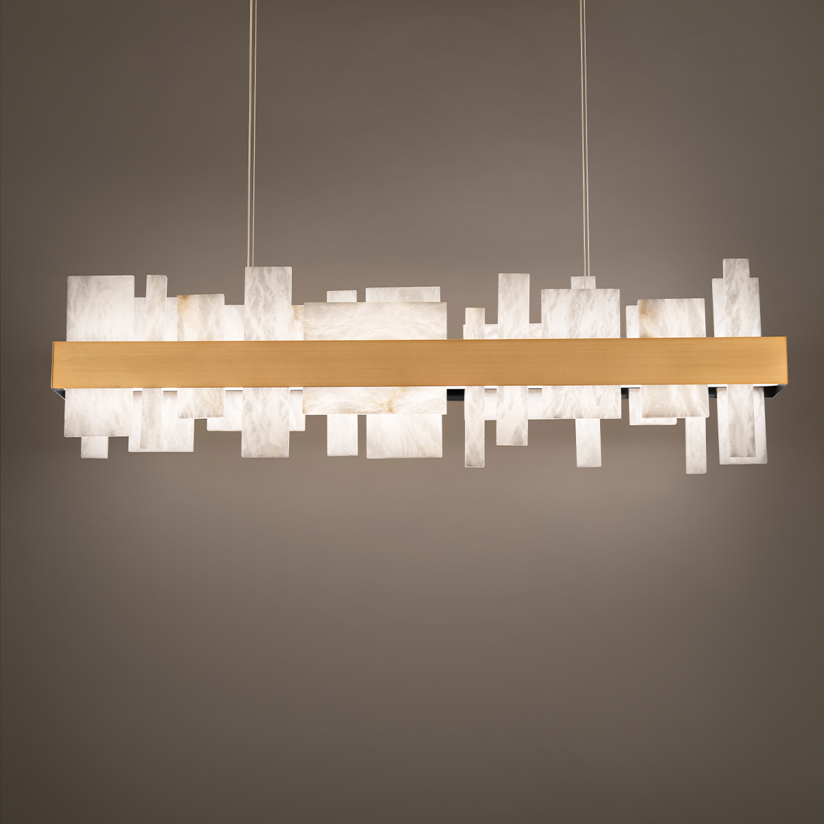 Acropolis Alabaster Pendant - Aged Brass