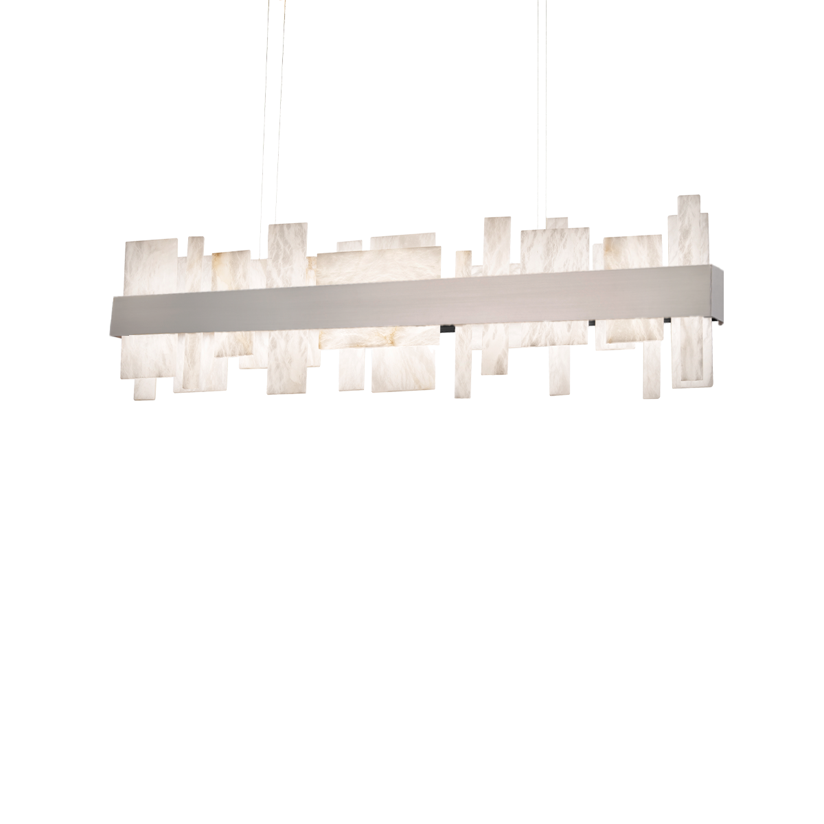 Acropolis Alabaster Pendant - Brushed Nickel