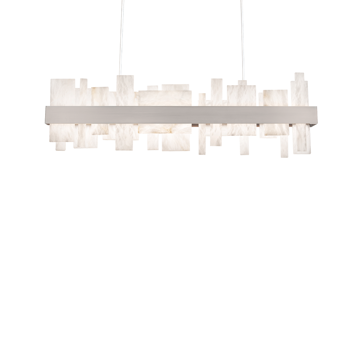 Acropolis Alabaster Pendant - Brushed Nickel