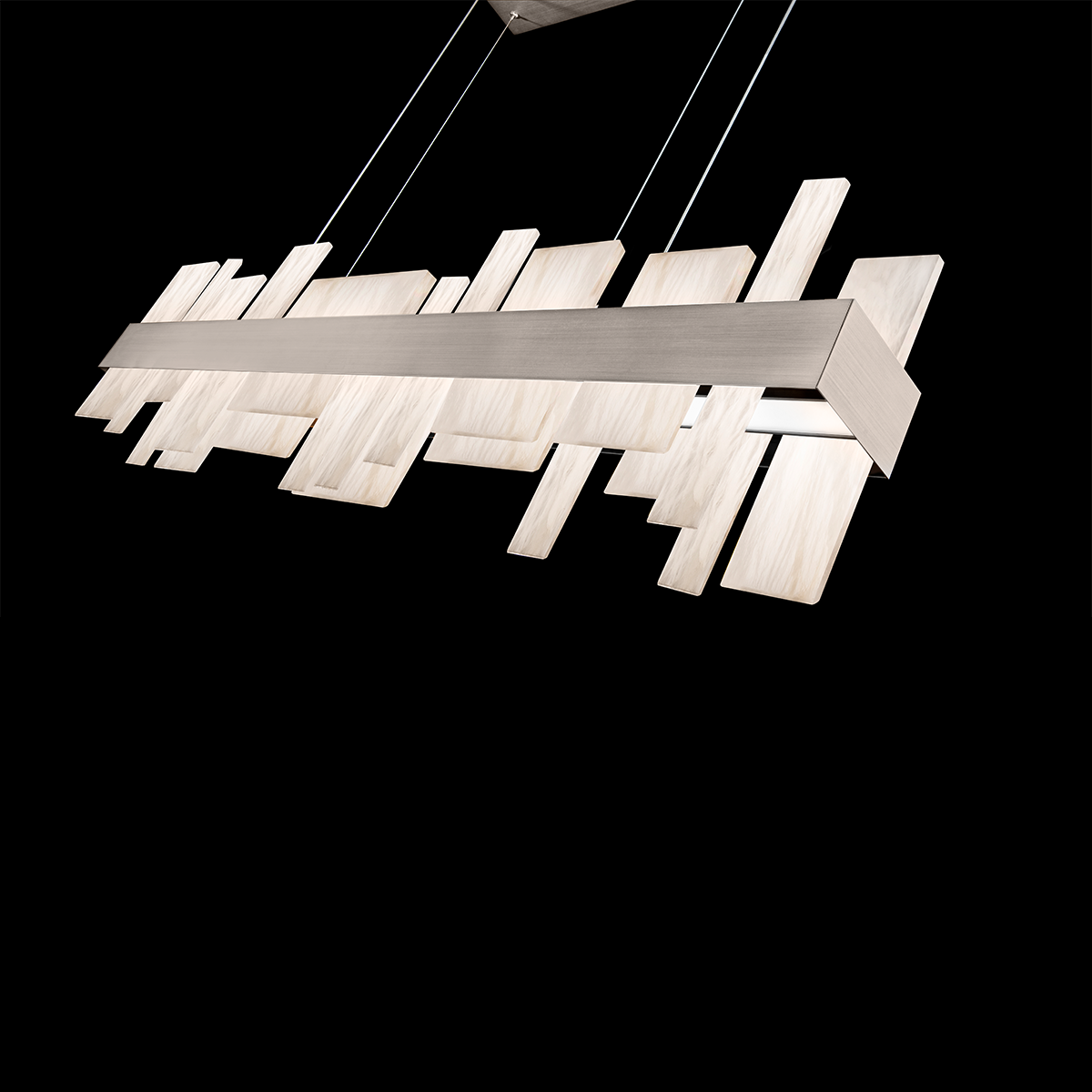 Acropolis Alabaster Pendant - Brushed Nickel