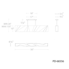 Intrasection Linear Pendant dimensions