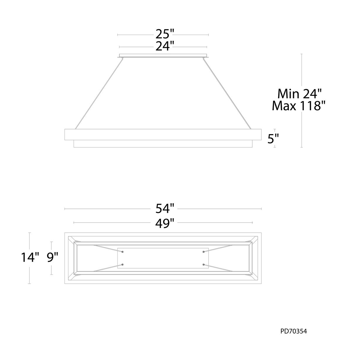 Hustler Linear Pendant dimensions