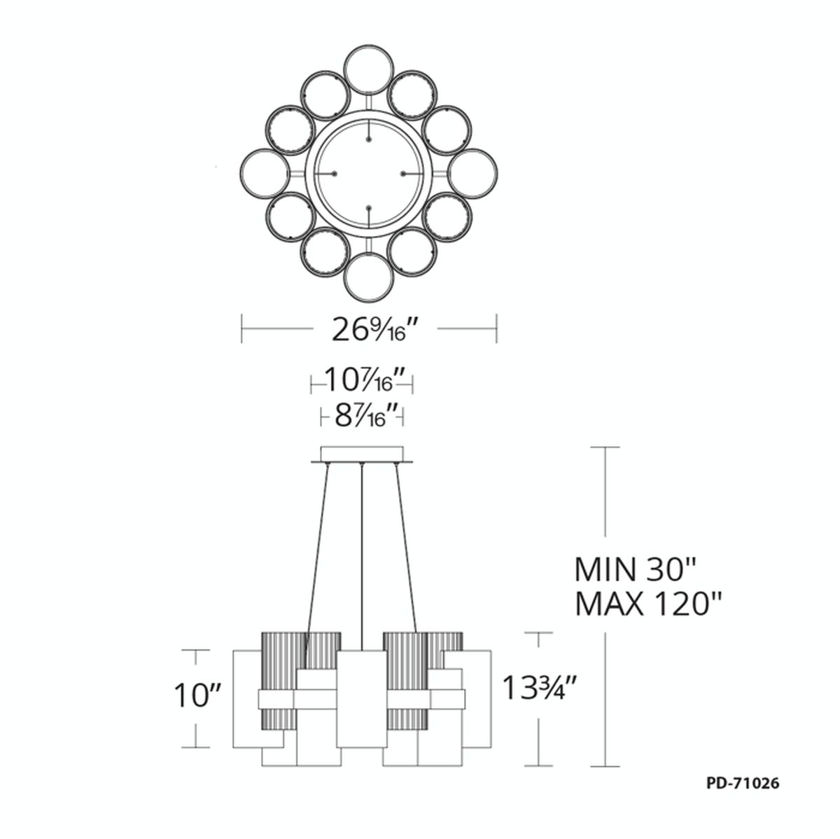 Harmony 12LGT Pendant dimensions
