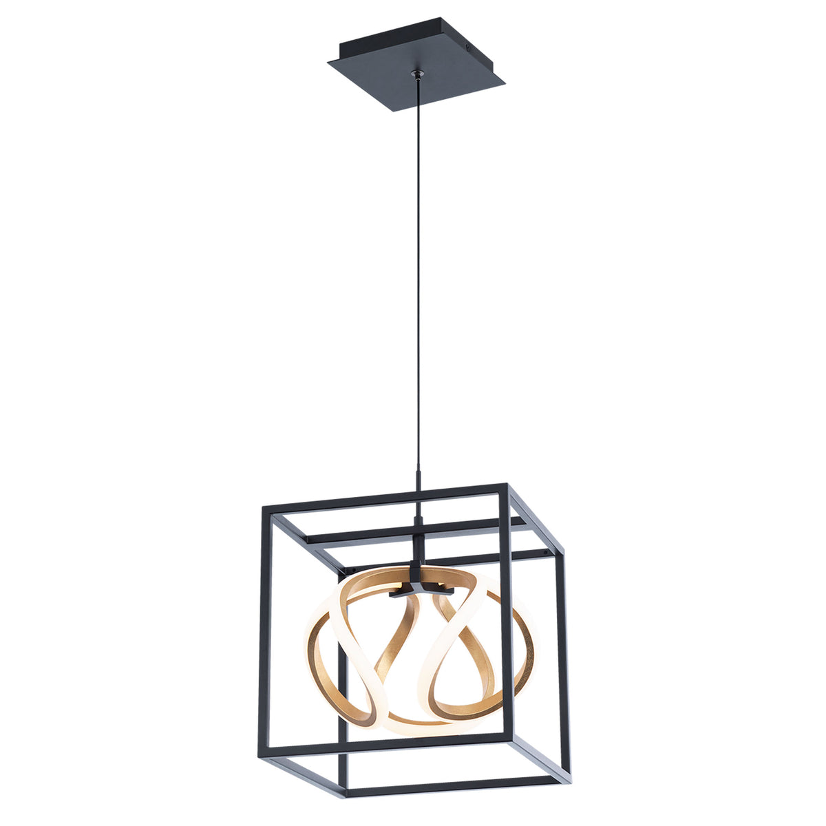 Sinclair 10in Mini Pendant - Black/Gold Leaf