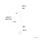 Helios Mini Pendant dimensions