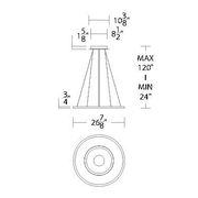Jupiter Two Ring Pendant dimensions