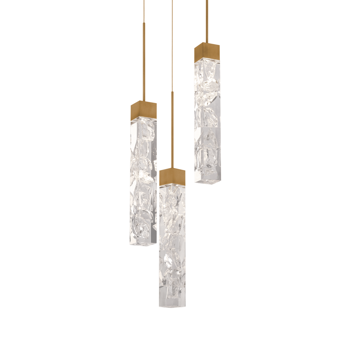 Minx 3 Light Round Pendant - Aged Brass