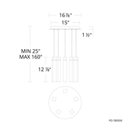 Minx 5 Light Round Pendant line drawing