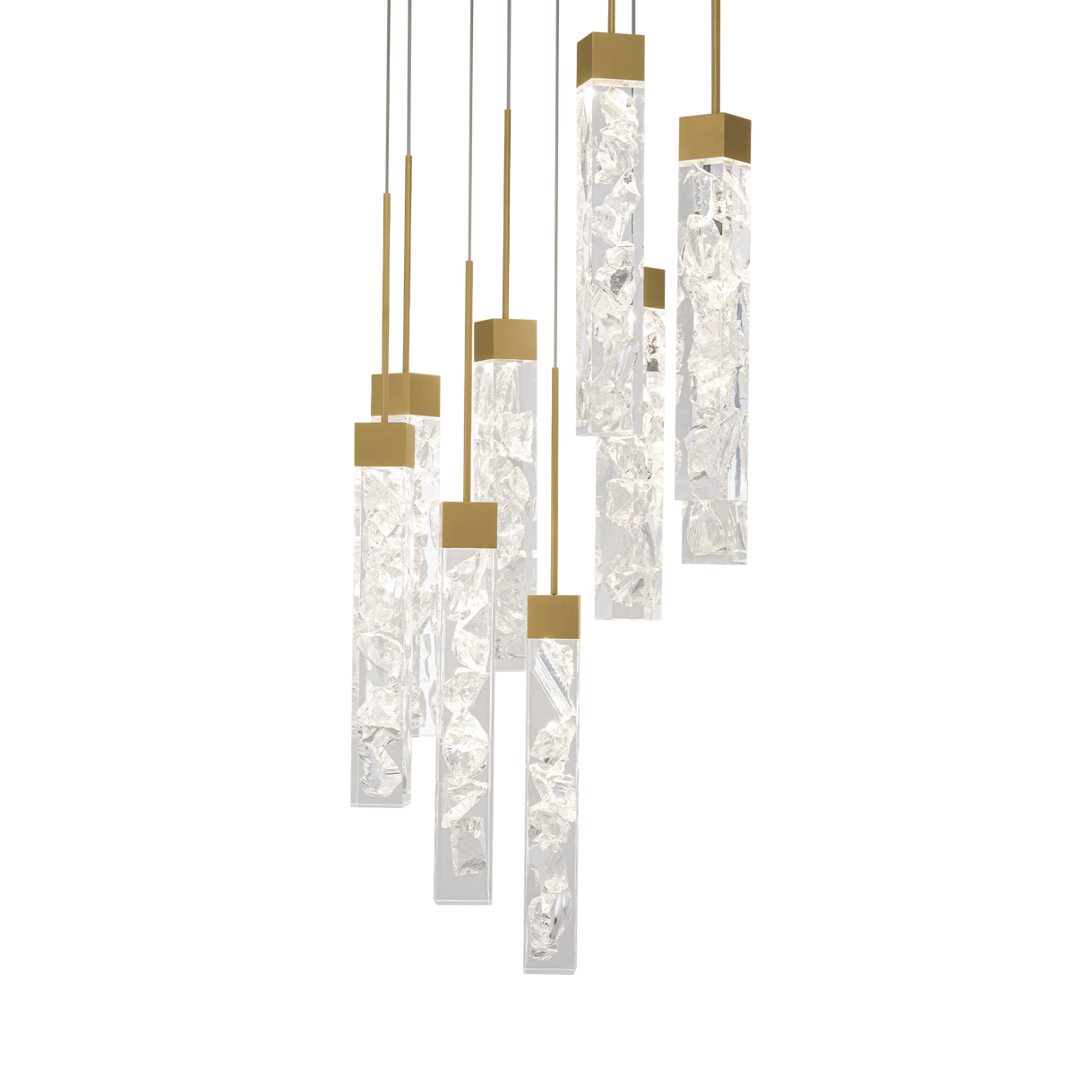 Minx 9LGT Round Multilight Pendant - Aged Brass