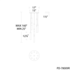 Minx 9LGT Round Multilight Pendant line drawing