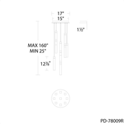Minx 9LGT Round Multilight Pendant line drawing