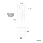 Minx 13LGT Square Multilight Pendant line drawing