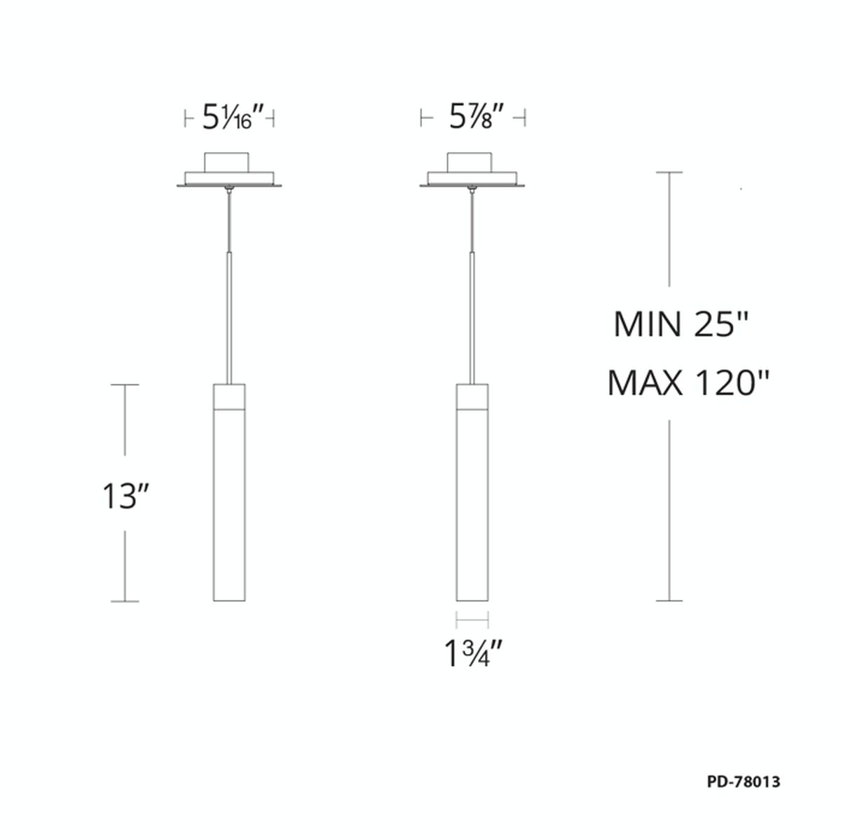 Minx Mini Pendant line drawing