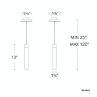 Minx Mini Pendant line drawing