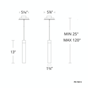 Minx Mini Pendant line drawing