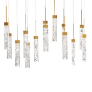 Minx 14LGT Linear Multilight Pendant - Aged Brass