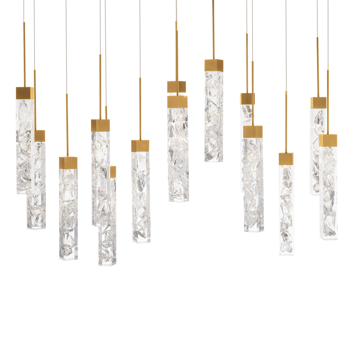 Minx 14LGT Linear Multilight Pendant - Aged Brass