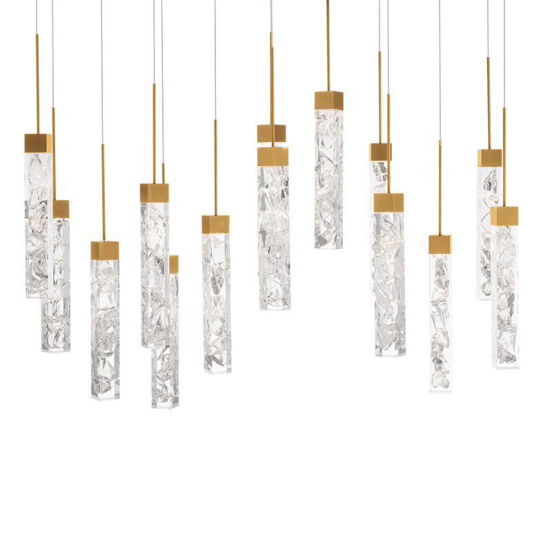 Minx 14LGT Linear Multilight Pendant - Aged Brass