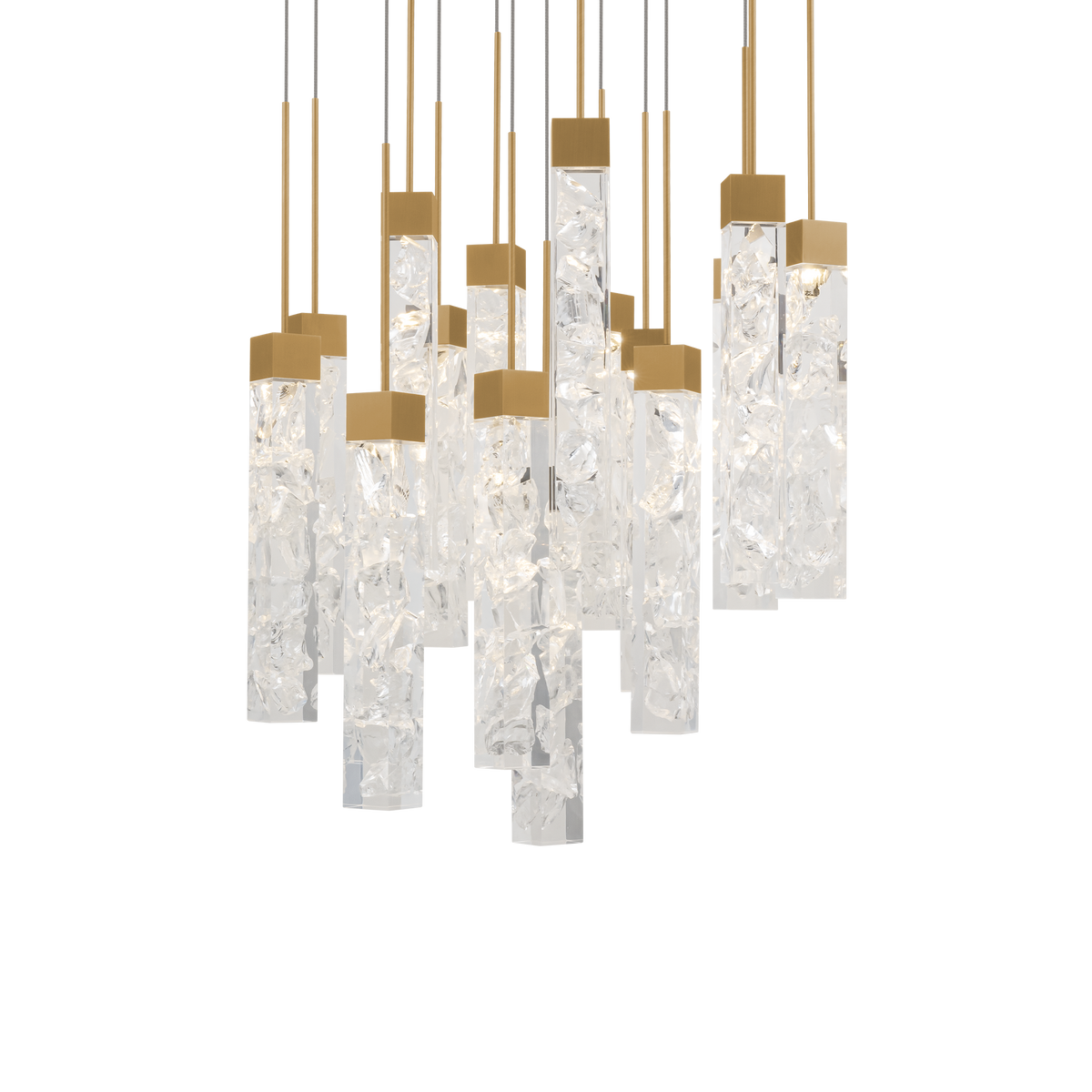 Minx 15LGT Round Multilight Pendant - Aged Brass