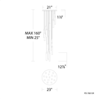 Minx 15LGT Round Multilight Pendant line drawing