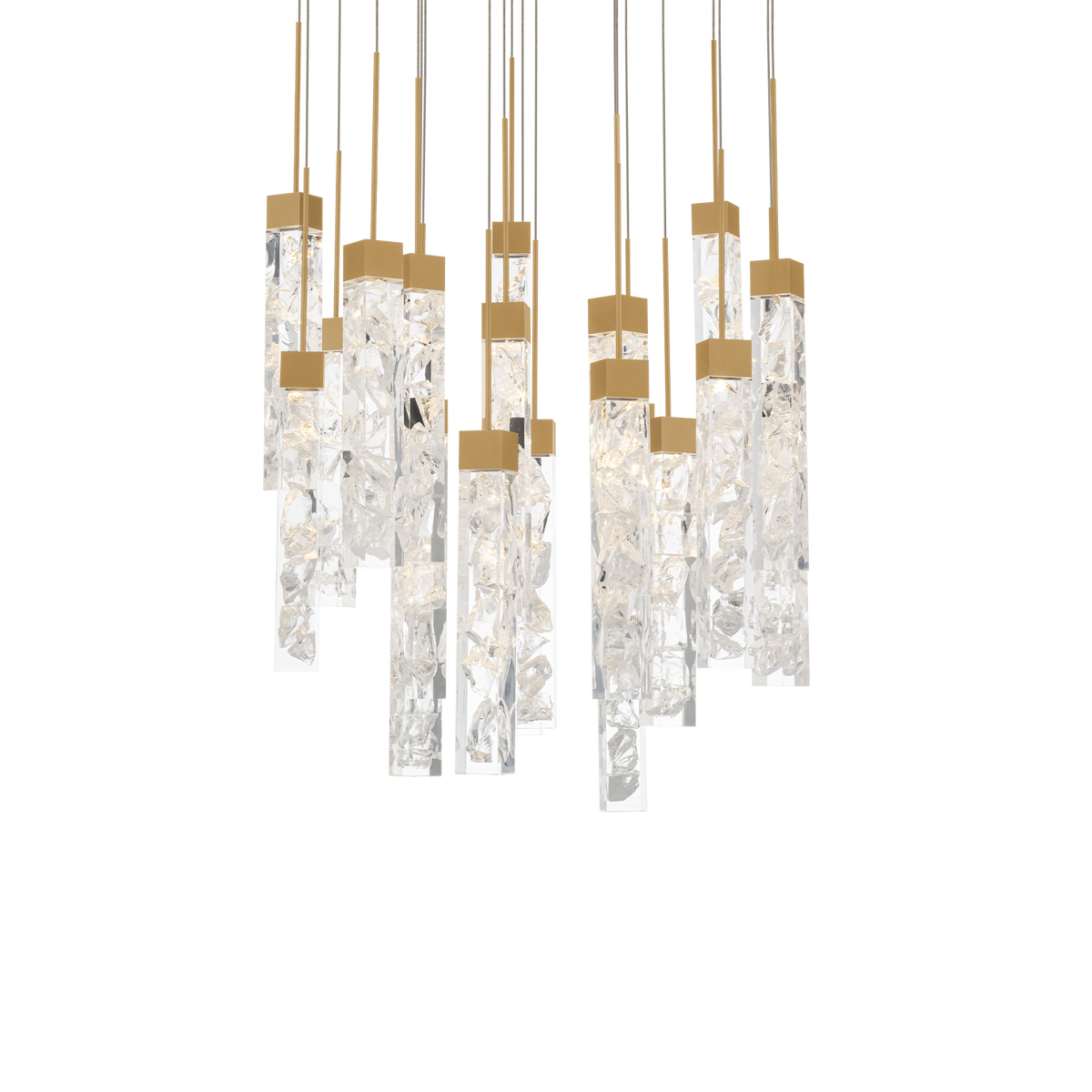 Minx 21LGT Round Multilight Pendant - Aged Brass