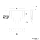 Minx 23LGT Linear Multilight Pendant line drawing