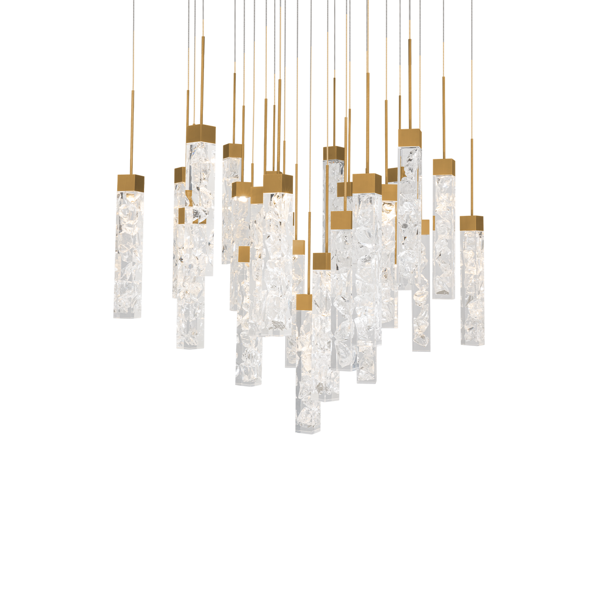 Minx 25LGT Square Multilight Pendant - Aged Brass