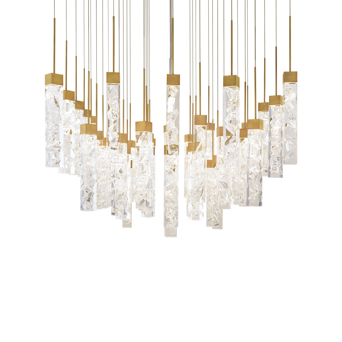 Minx 41LGT Square Multilight Pendant - Aged Brass
