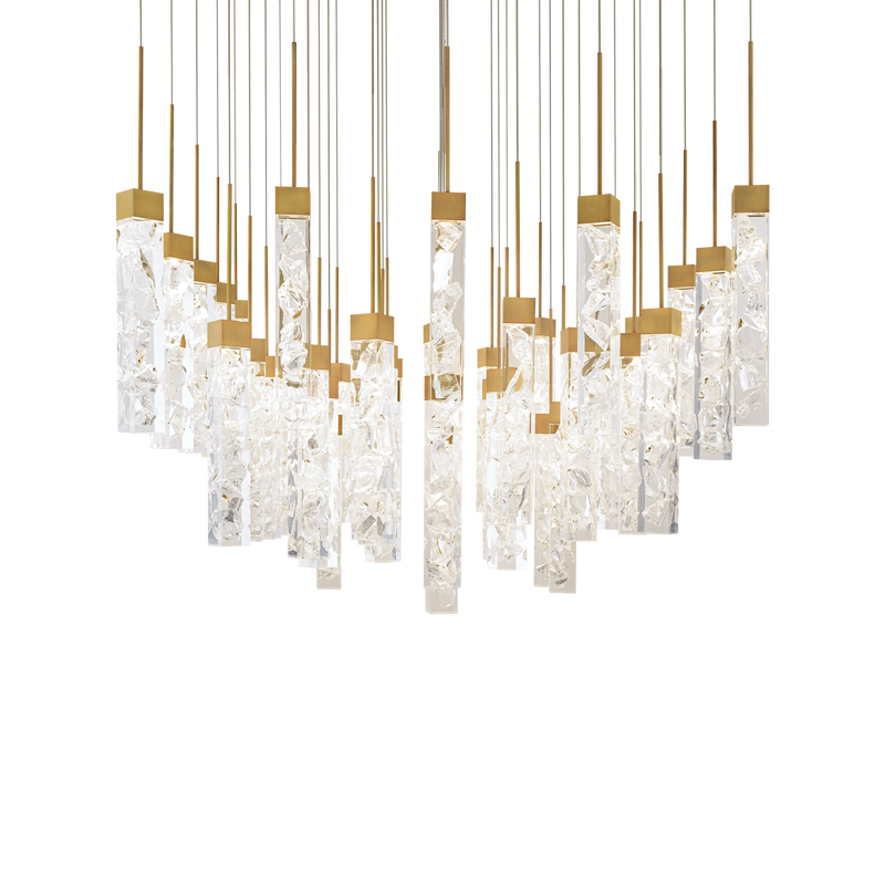 Minx 41LGT Square Multilight Pendant - Aged Brass