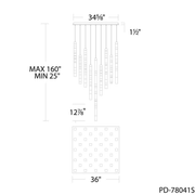 Minx 41LGT Square Multilight Pendant line drawing