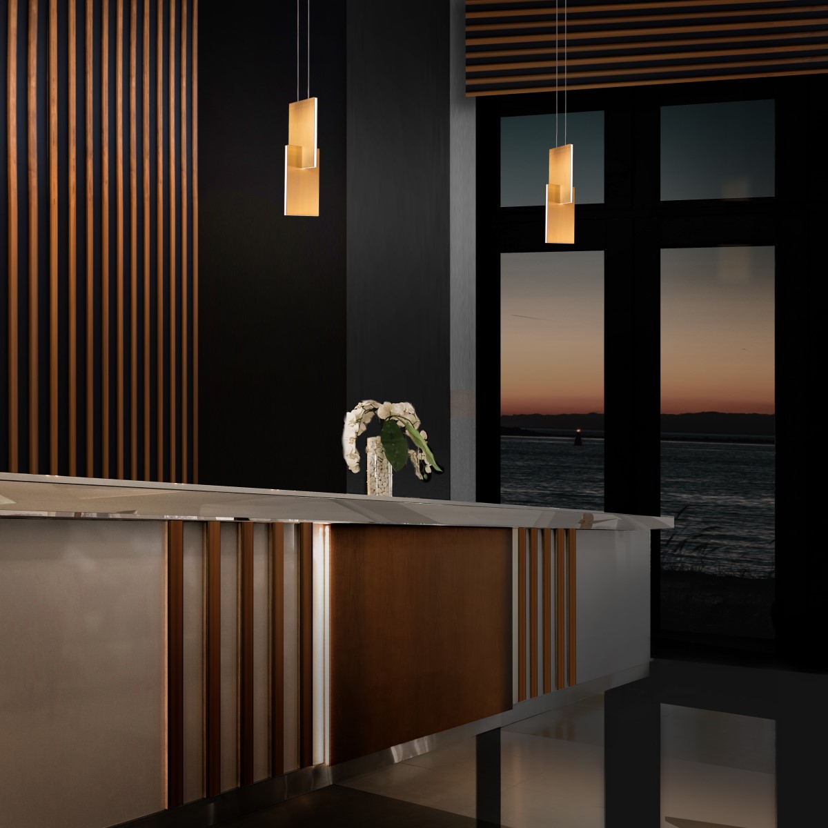 Amari Mini Pendant - Aged Brass