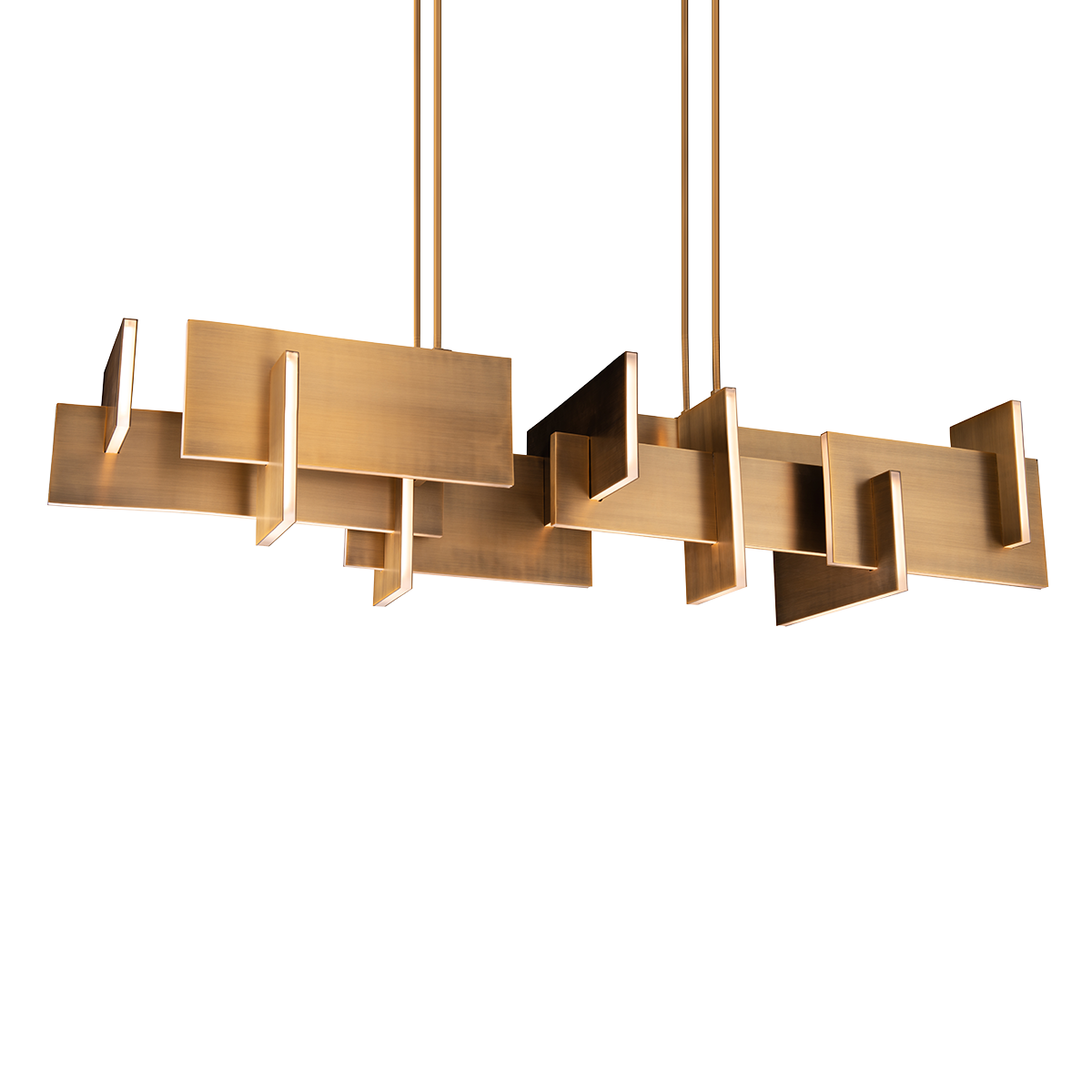 Amari Linear Pendant - Aged Brass