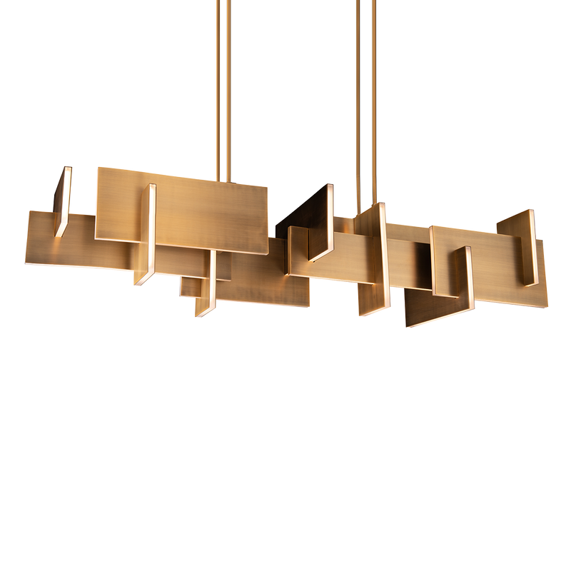 Amari Linear Pendant - Aged Brass