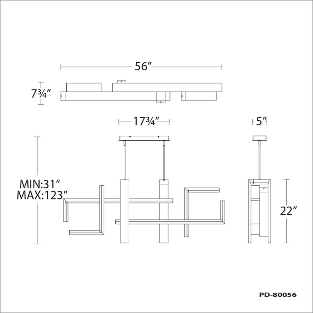 Jackal Linear Pendant dimensions