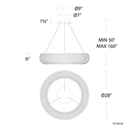 Lute Indoor Pendant - Line Drawing
