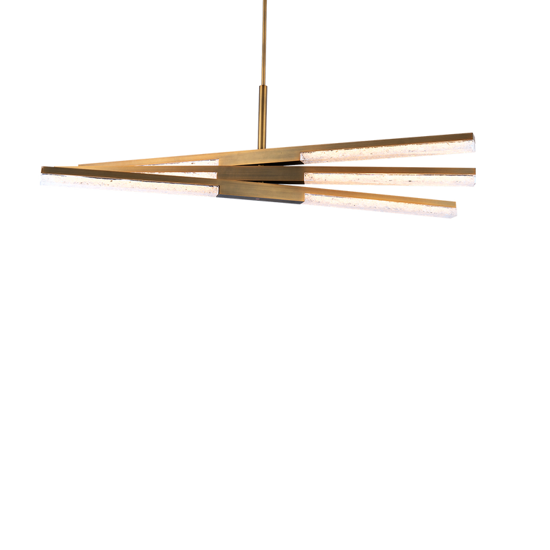 Minx 6LGT Rotatable Linear Pendant - Aged Brass