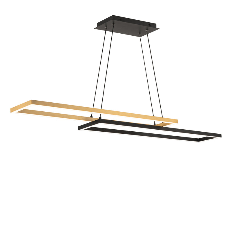 Double Entendre 42in Pendant - Black/Aged Brass