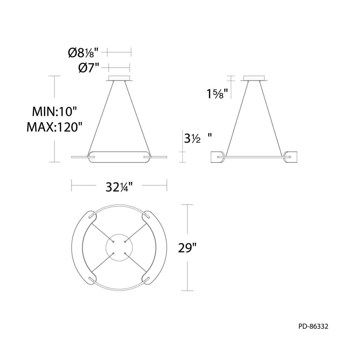 Ilios Pendant 32in dimensions