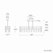 Harmonix Rect Linear Pendant dimensions
