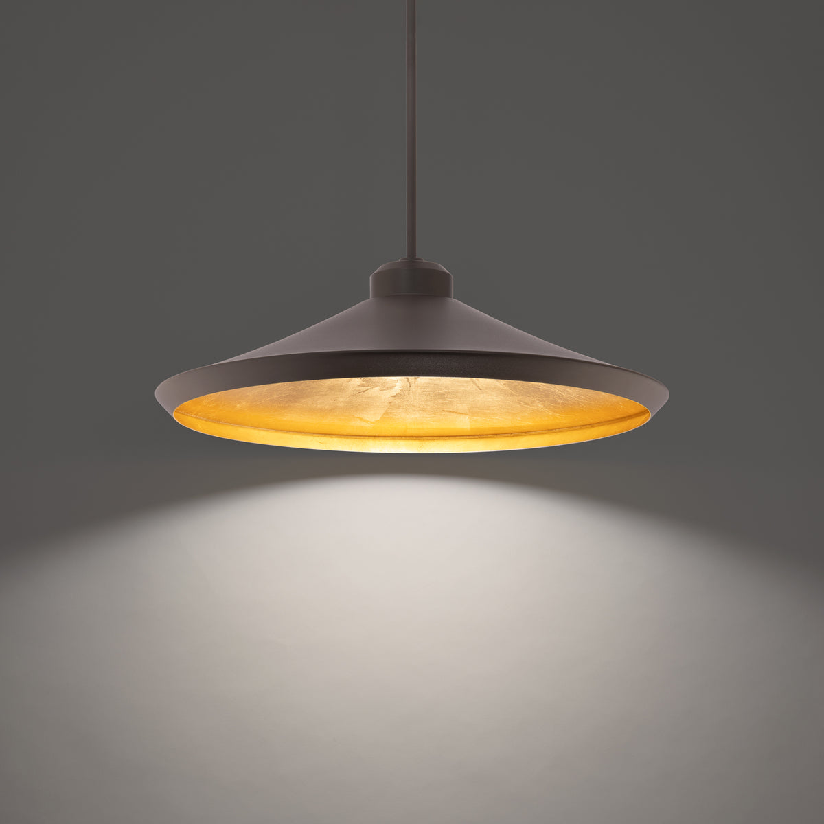 Alfa Pendant - Bronze & Gold Leaf