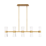 Hourglass 36in Linear Pendant - Aged Brass