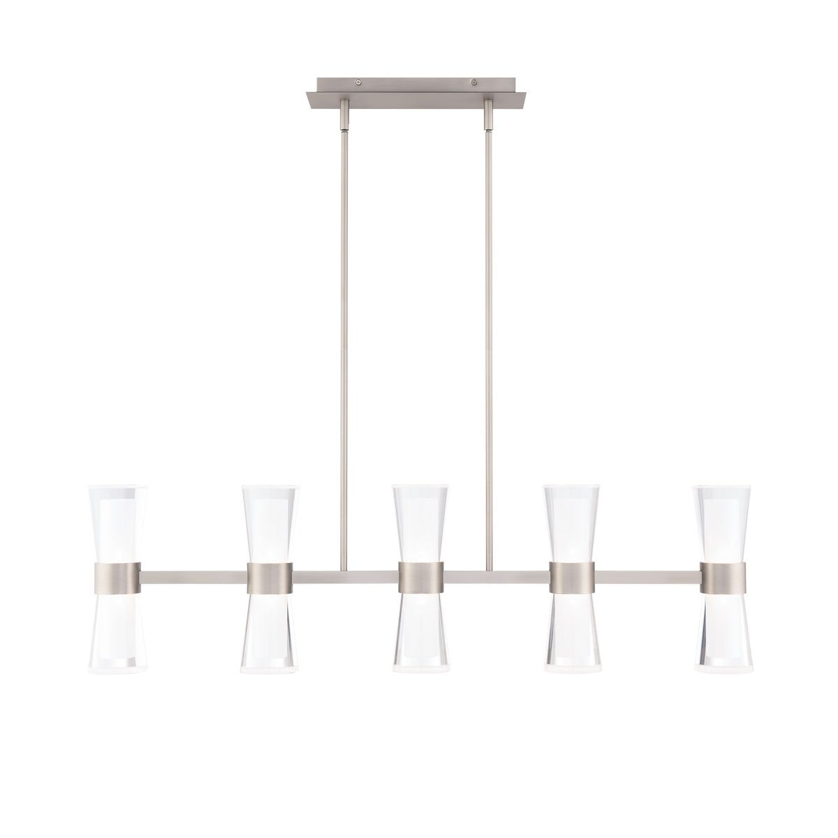 Hourglass 36in Linear Pendant - Brushed Nickel