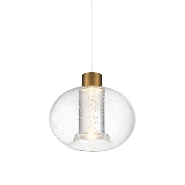 Crater 8in Mini Pendant - Aged Brass