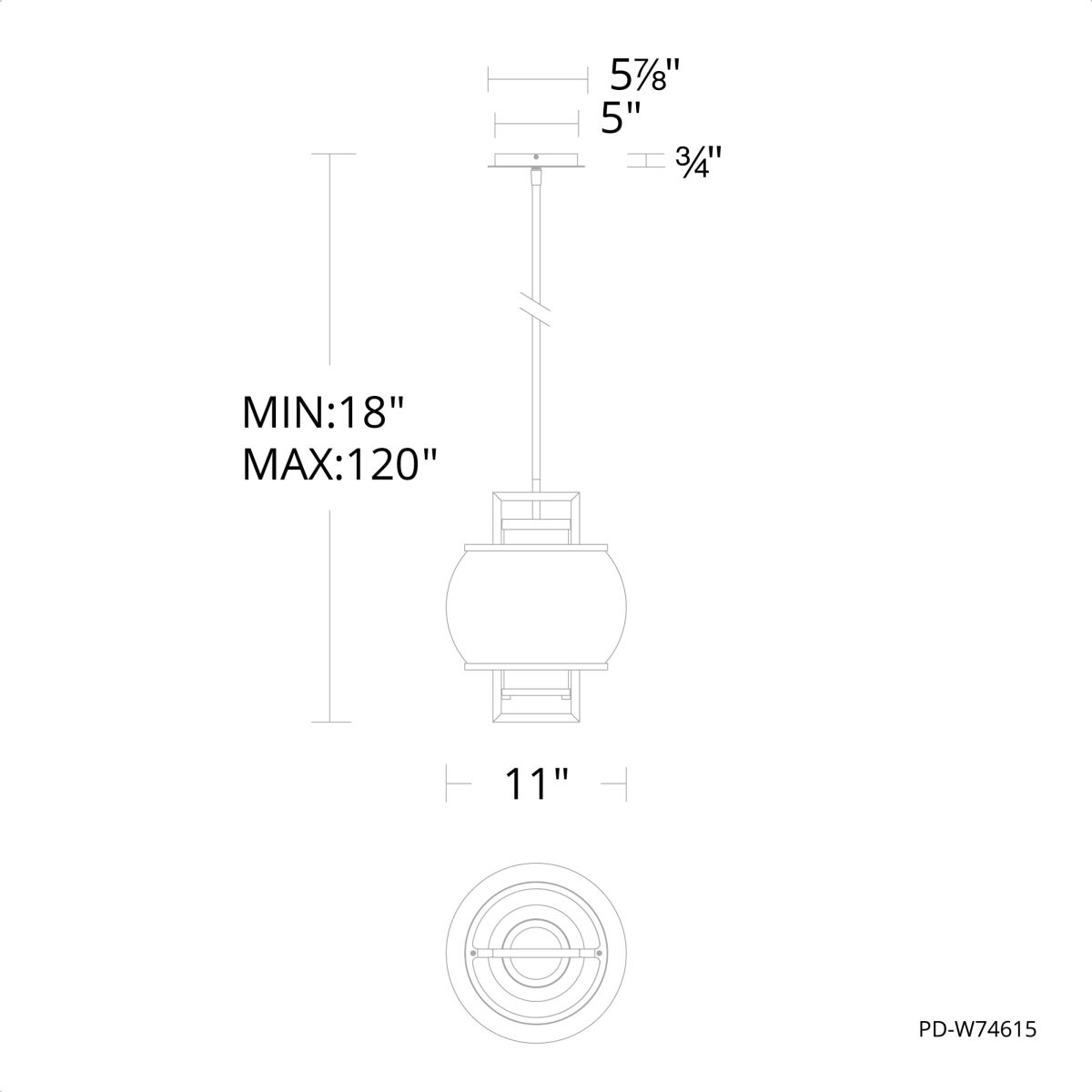 Lucid Outdoor Pendant - Line Drawing
