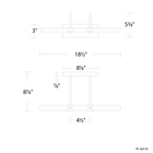 Ansel Picture Light 18in - dimensional drawing