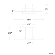 Ansel Picture Light 18in - dimensional drawing