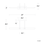 Ansel Picture Light 24in - dimensional drawing