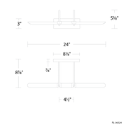 Ansel Picture Light 24in - dimensional drawing