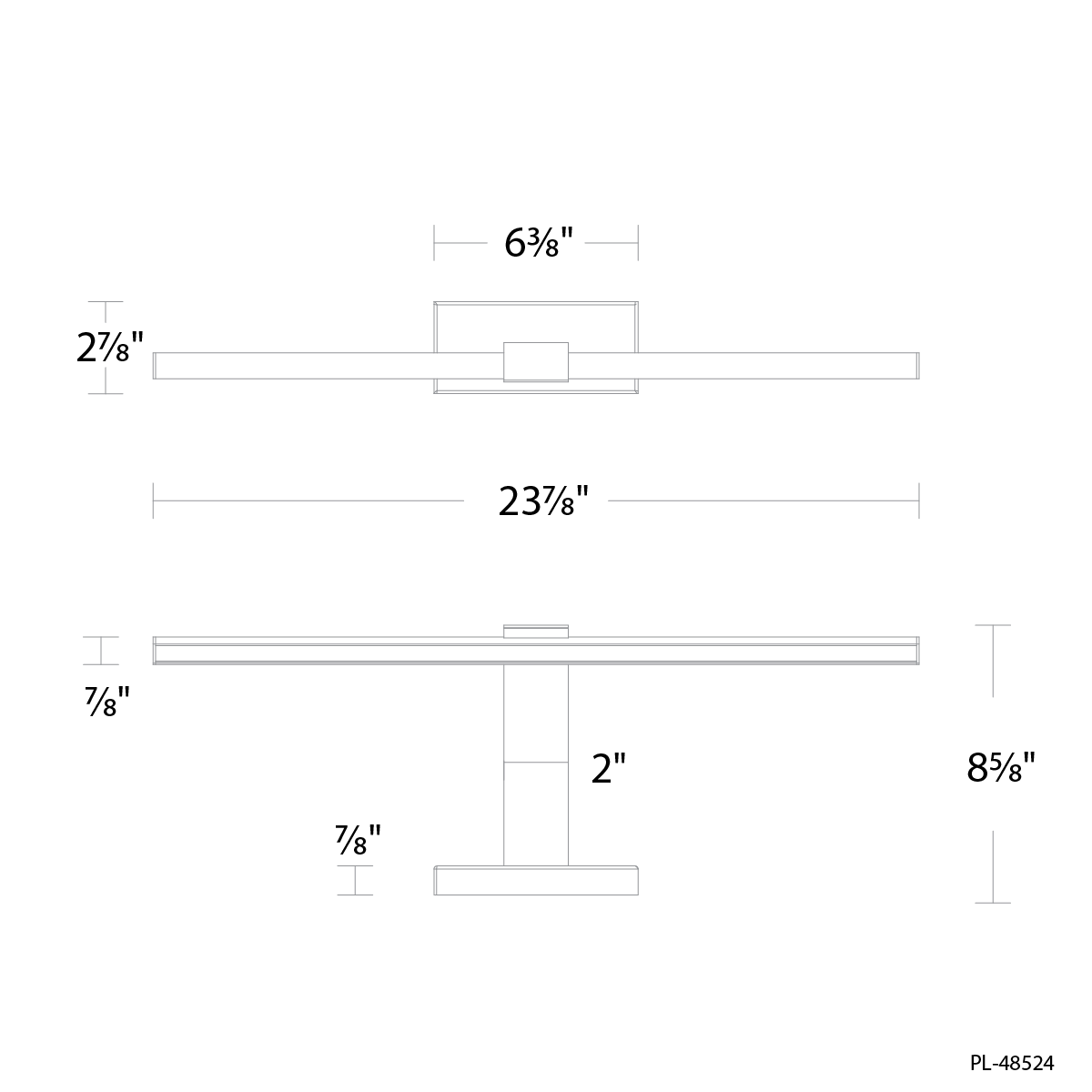Inlet Picture Light 24in dimensions